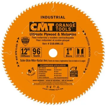 CMT 210.096.12 12" x 96T Plywood & Melamine Blade