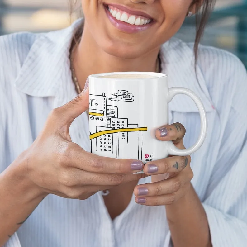 Coffee Mug - Happiness in Okinawa is riding the monorail in Naha