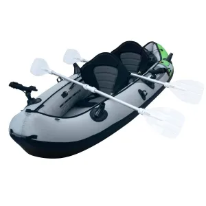 Cormorant Inflatable 2 Person Fishing Kayak Set with 6 Rod Holders, Paddles, Double Action Pump