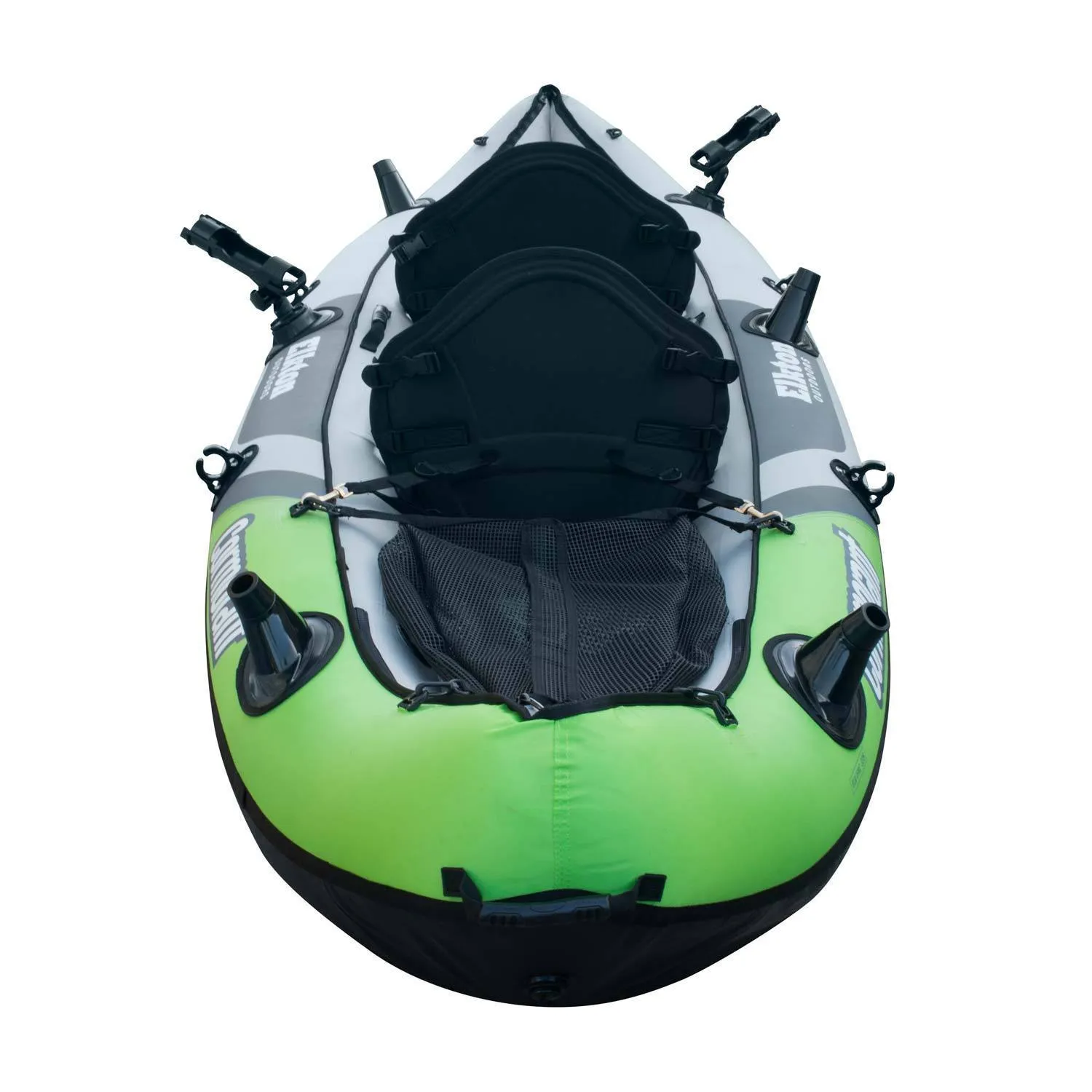 Cormorant Inflatable 2 Person Fishing Kayak Set with 6 Rod Holders, Paddles, Double Action Pump