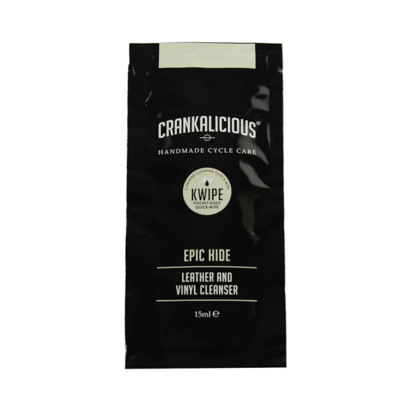 Crankalicious Epic Hide 15ml Kwipe Leather and Vinyl Cleanser