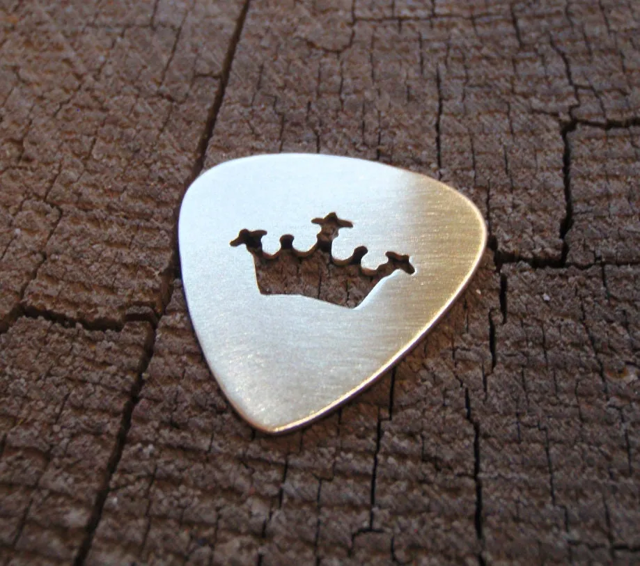 Crown in bronze guitar pick for a King or Queen