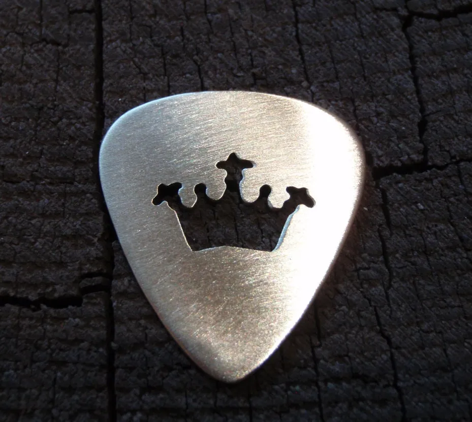 Crown in bronze guitar pick for a King or Queen