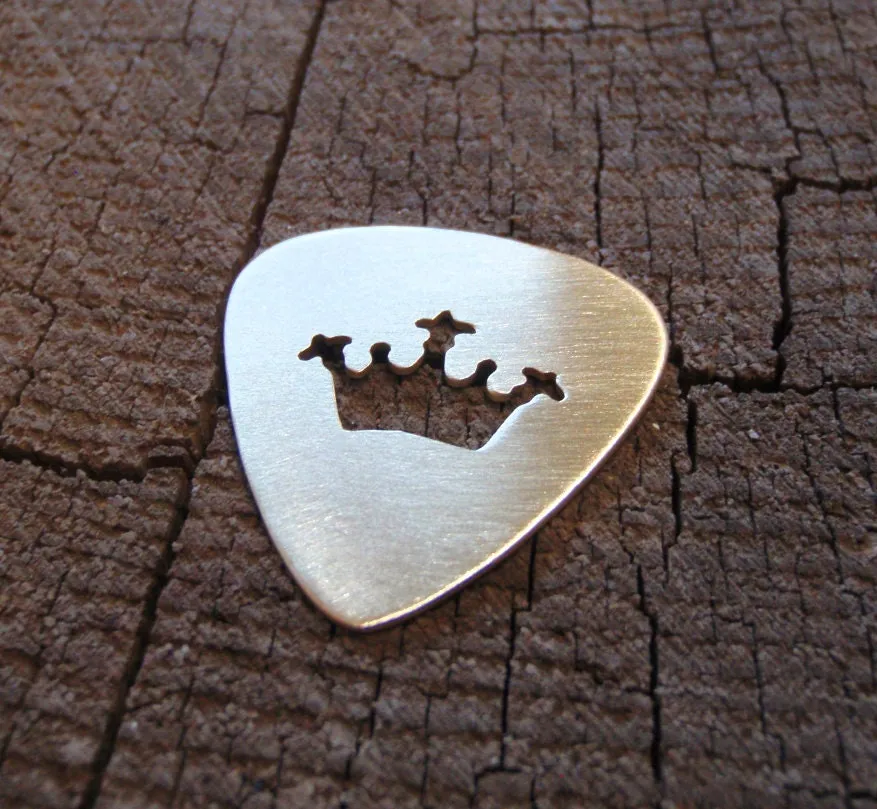 Crown in bronze guitar pick for a King or Queen