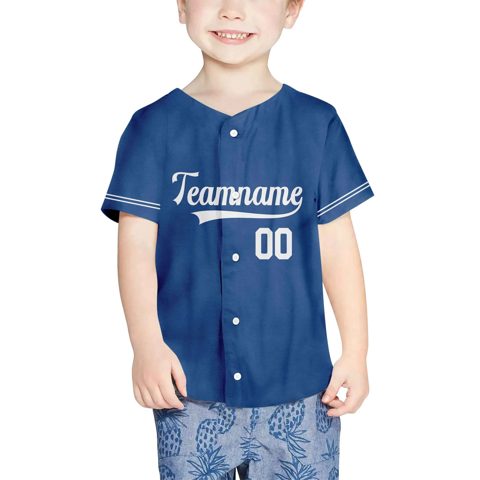 Custom Blue White Authentic Baseball Jersey