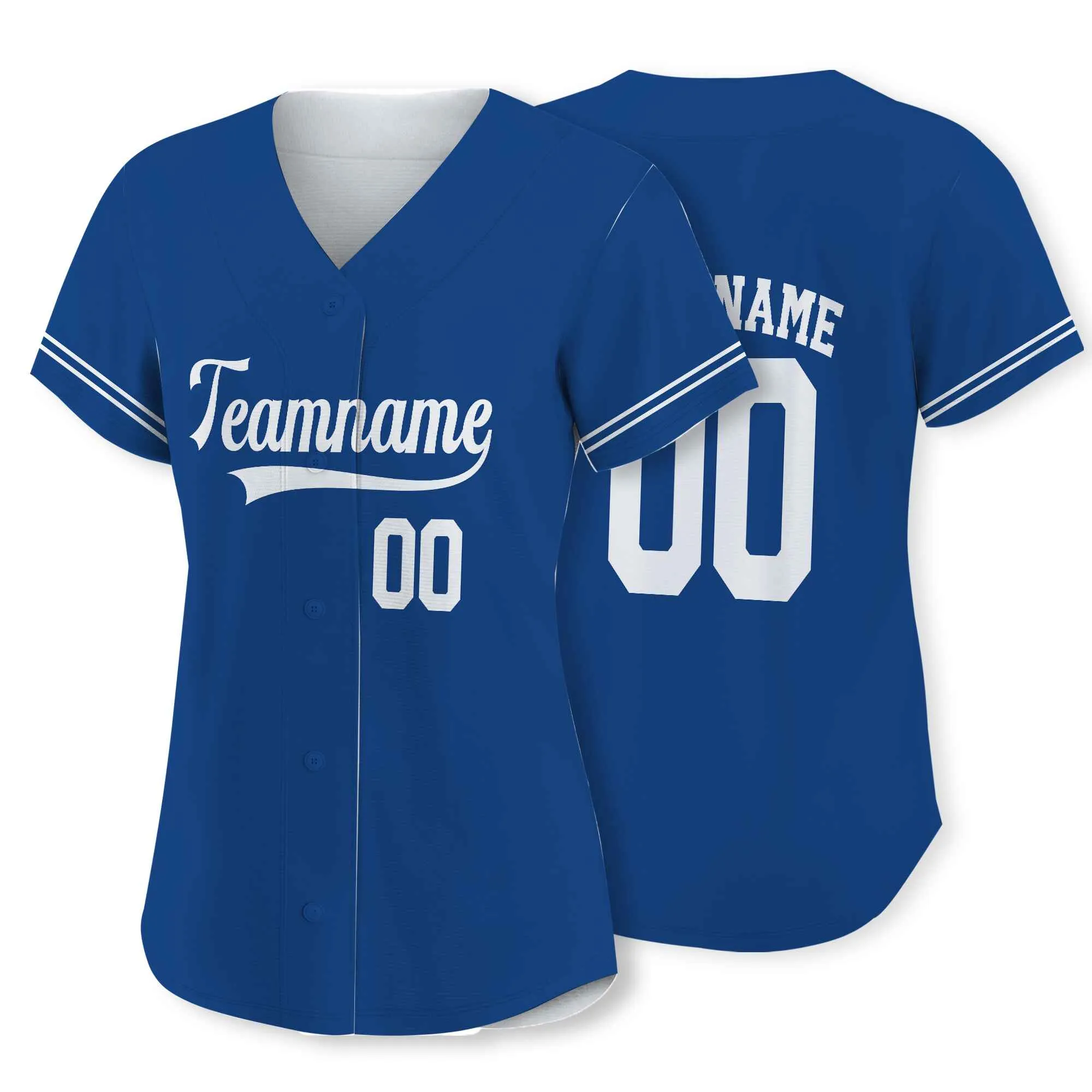 Custom Blue White Authentic Baseball Jersey