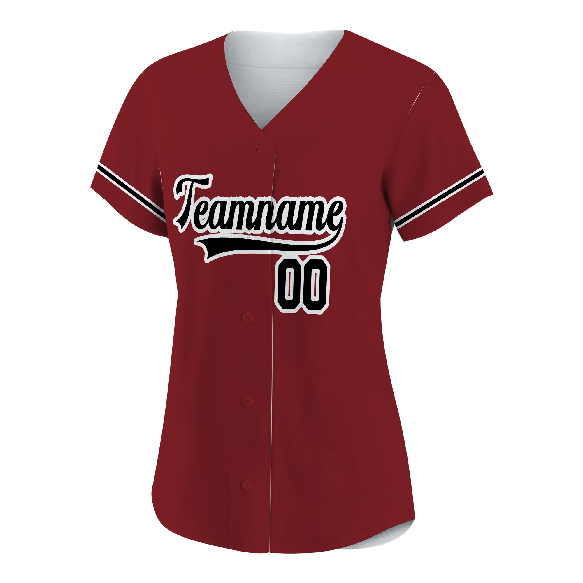 Custom Burgundy Black-White Authentic Baseball Jersey