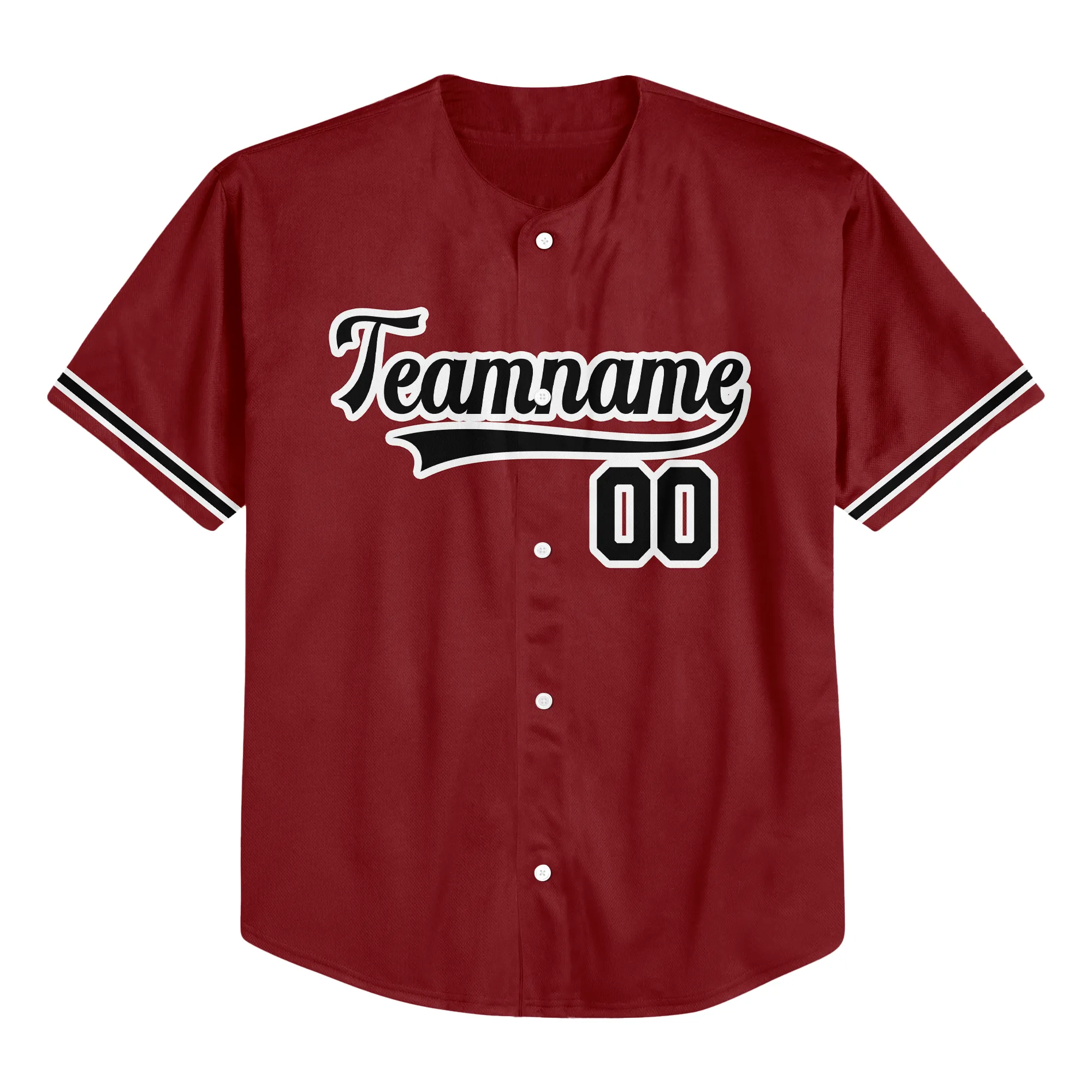 Custom Burgundy Black-White Authentic Baseball Jersey