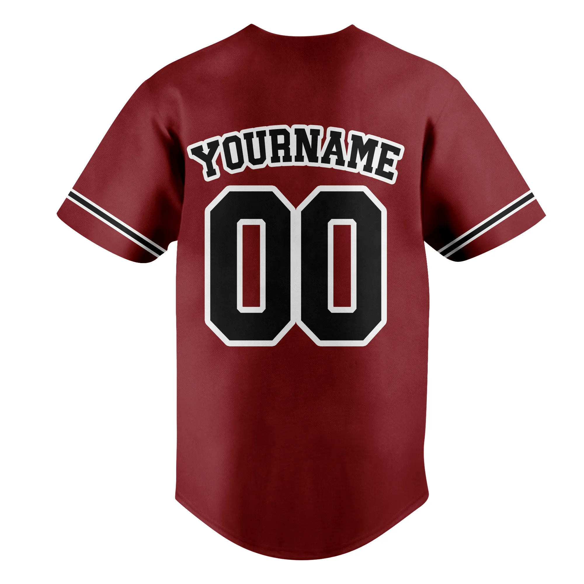 Custom Burgundy Black-White Authentic Baseball Jersey