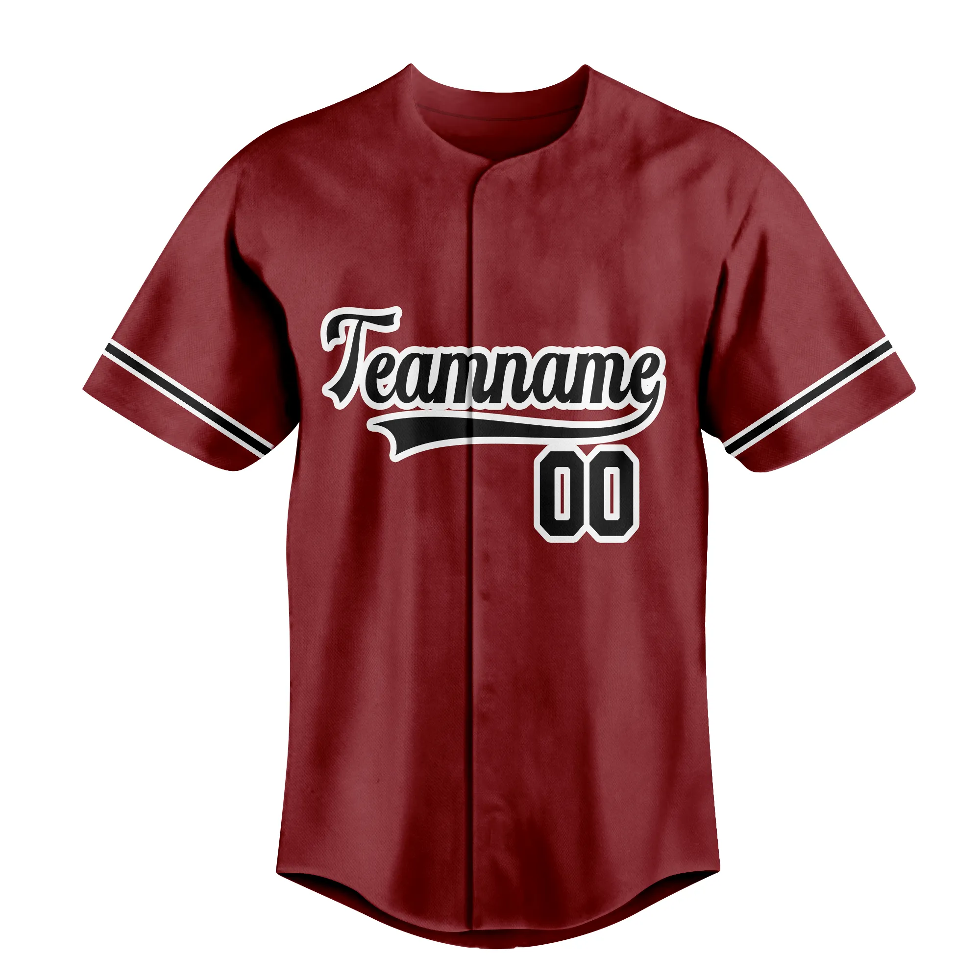 Custom Burgundy Black-White Authentic Baseball Jersey