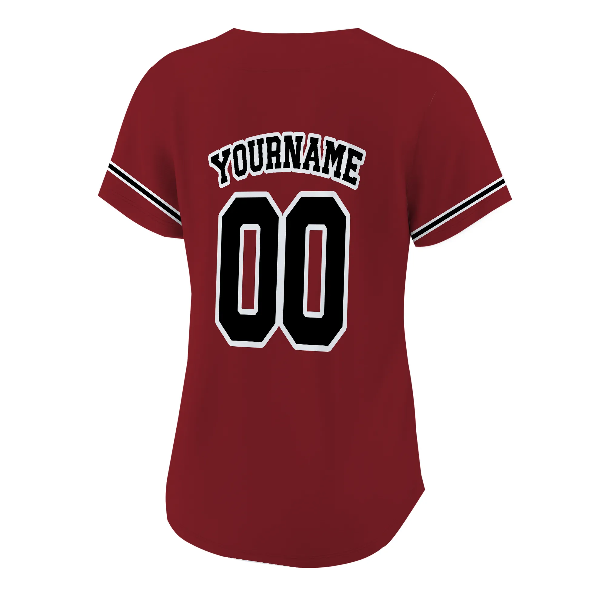 Custom Burgundy Black-White Authentic Baseball Jersey