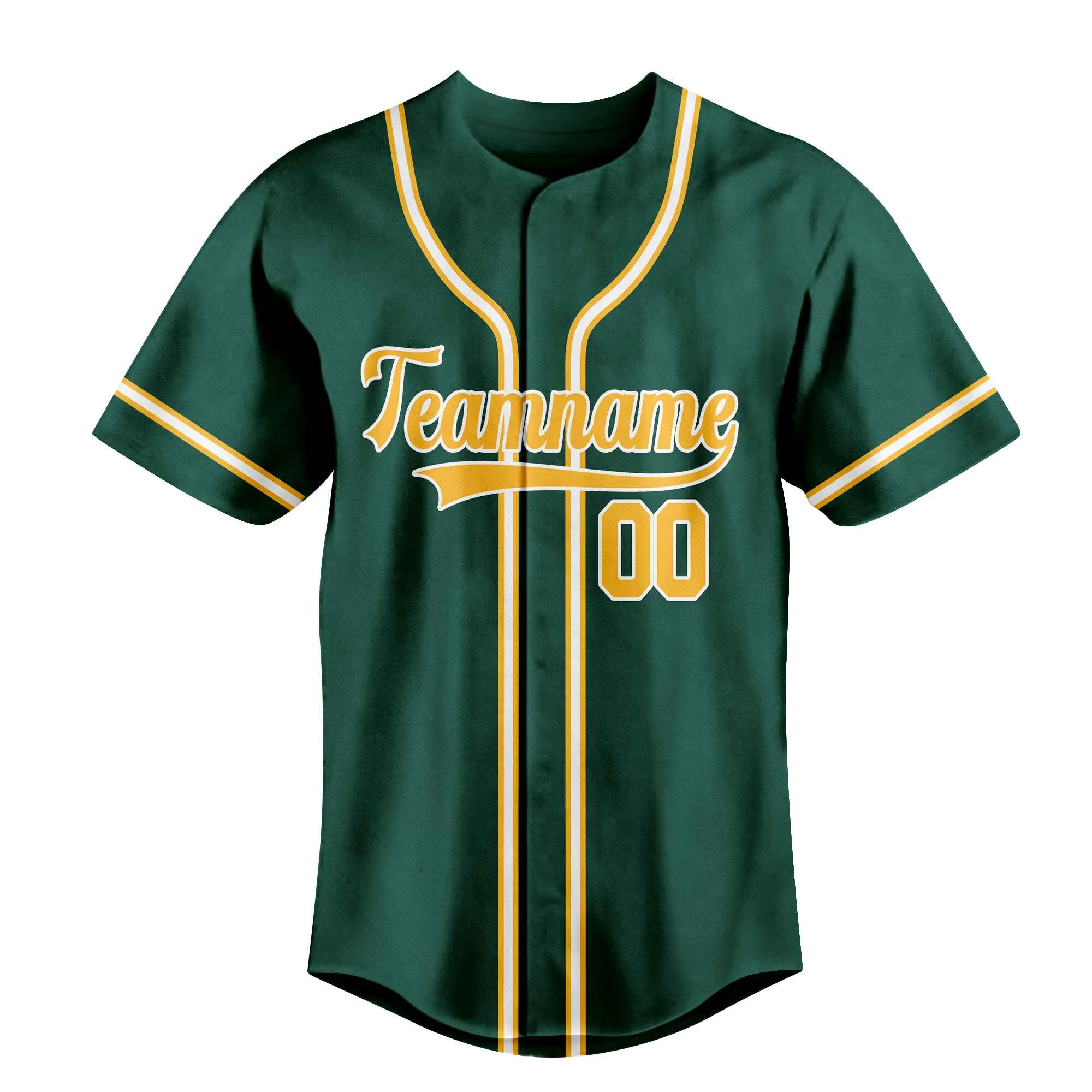 Custom Green White-Gold Authentic Baseball Jersey