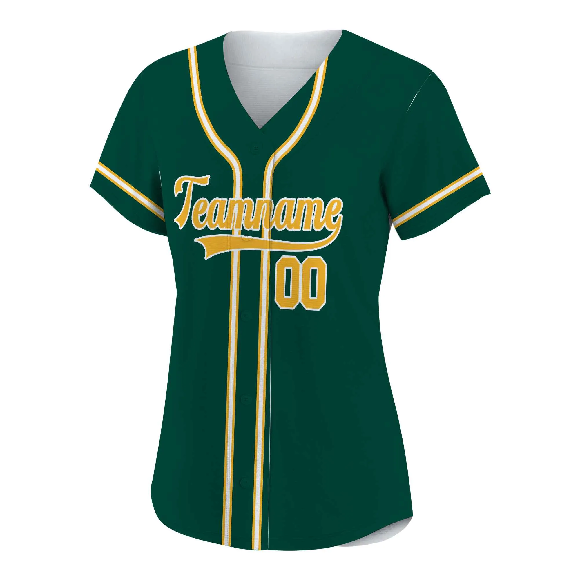 Custom Green White-Gold Authentic Baseball Jersey