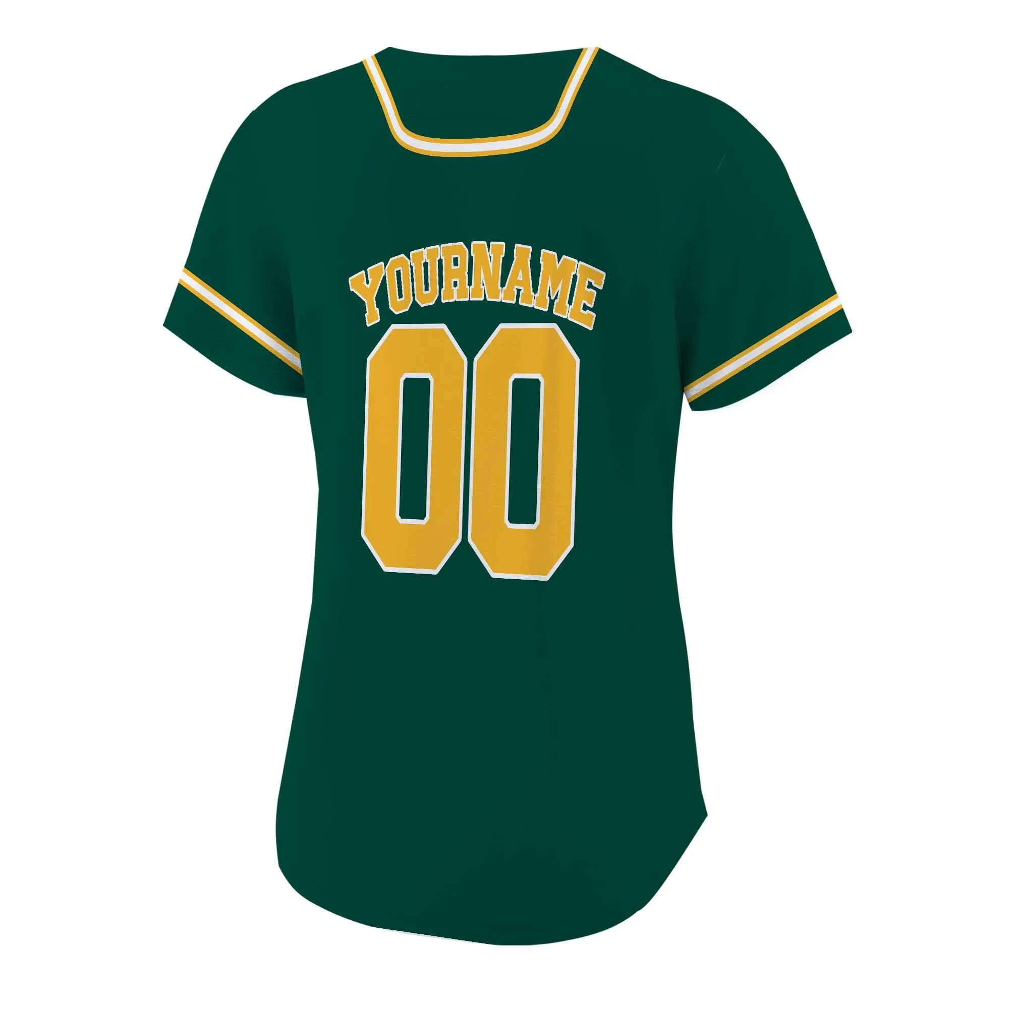 Custom Green White-Gold Authentic Baseball Jersey