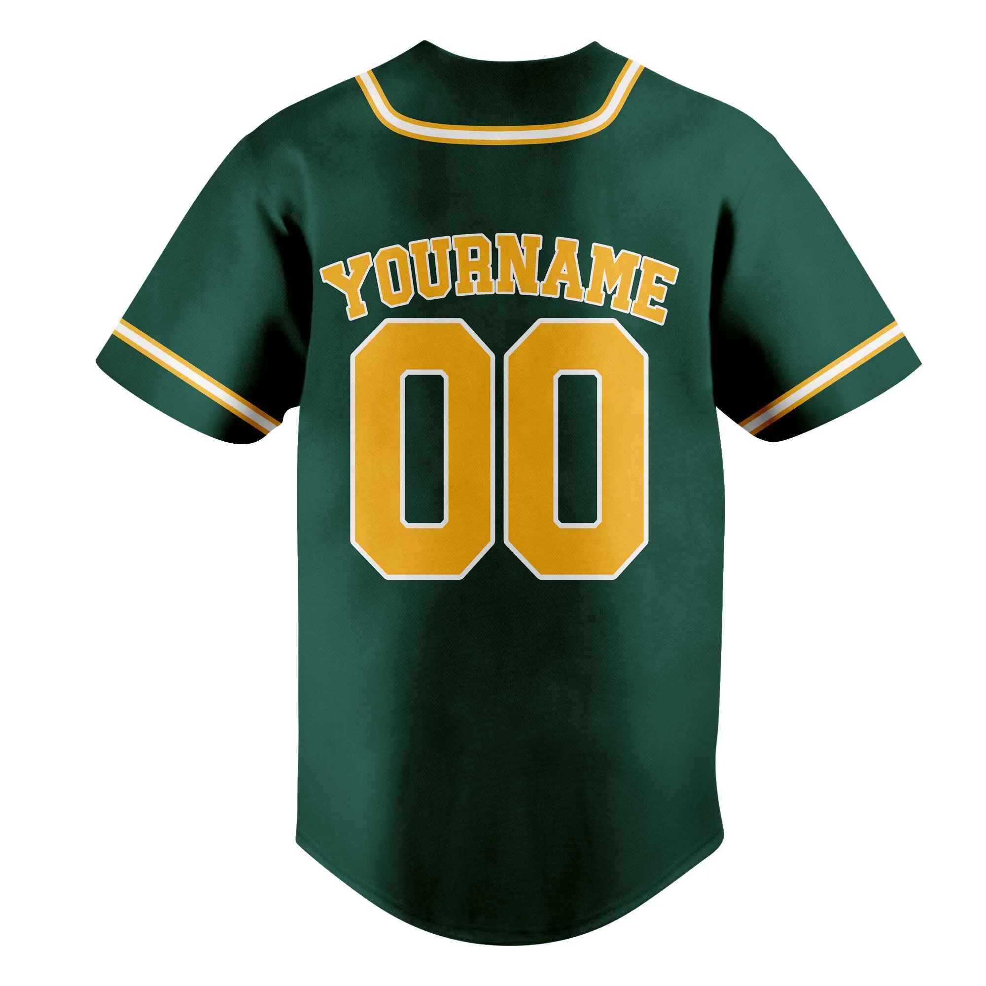 Custom Green White-Gold Authentic Baseball Jersey