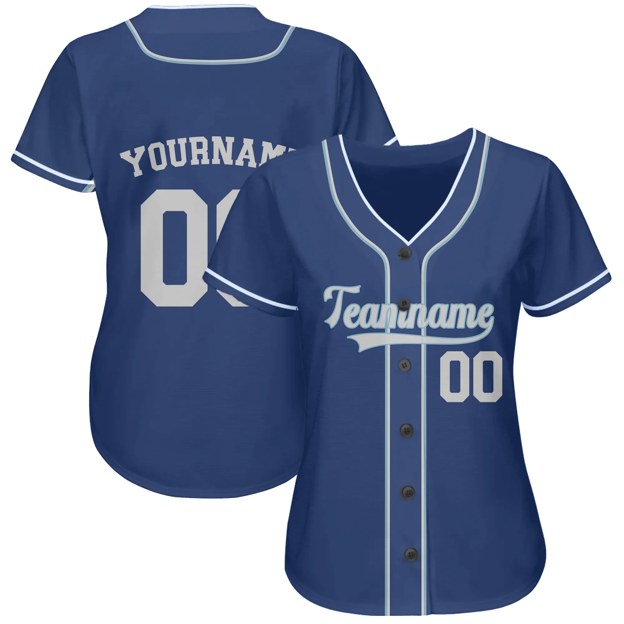 Custom Royal White-Light Blue Authentic  Baseball Jersey