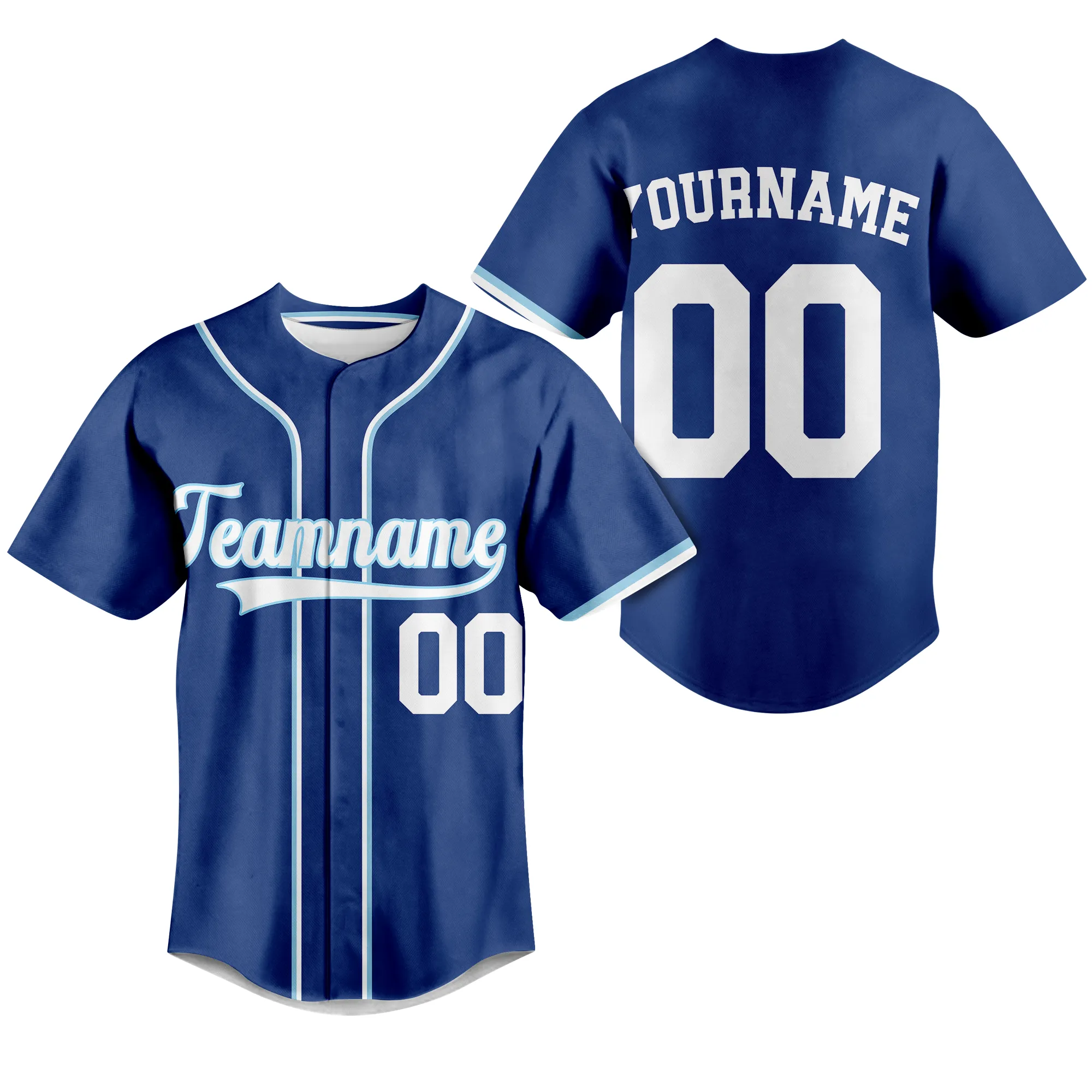 Custom Royal White-Light Blue Authentic  Baseball Jersey