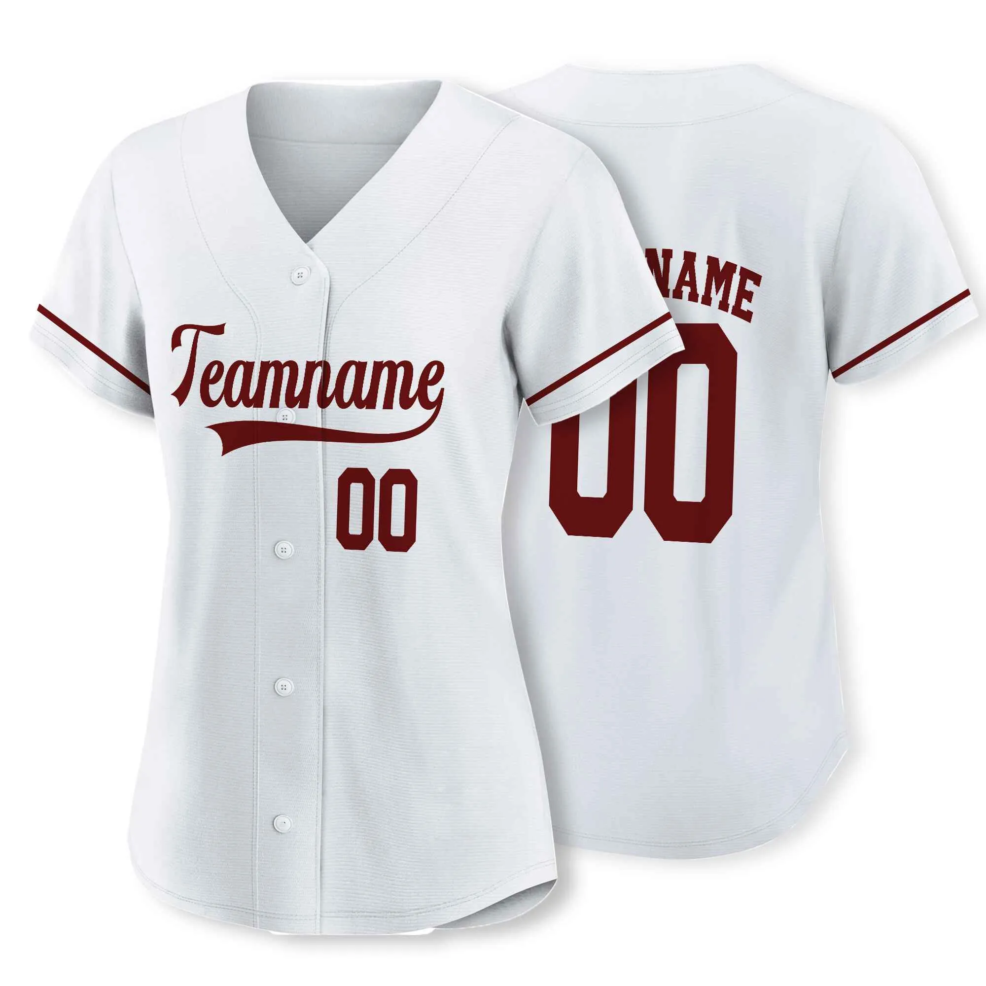 Custom White Crimson Authentic Baseball Jersey