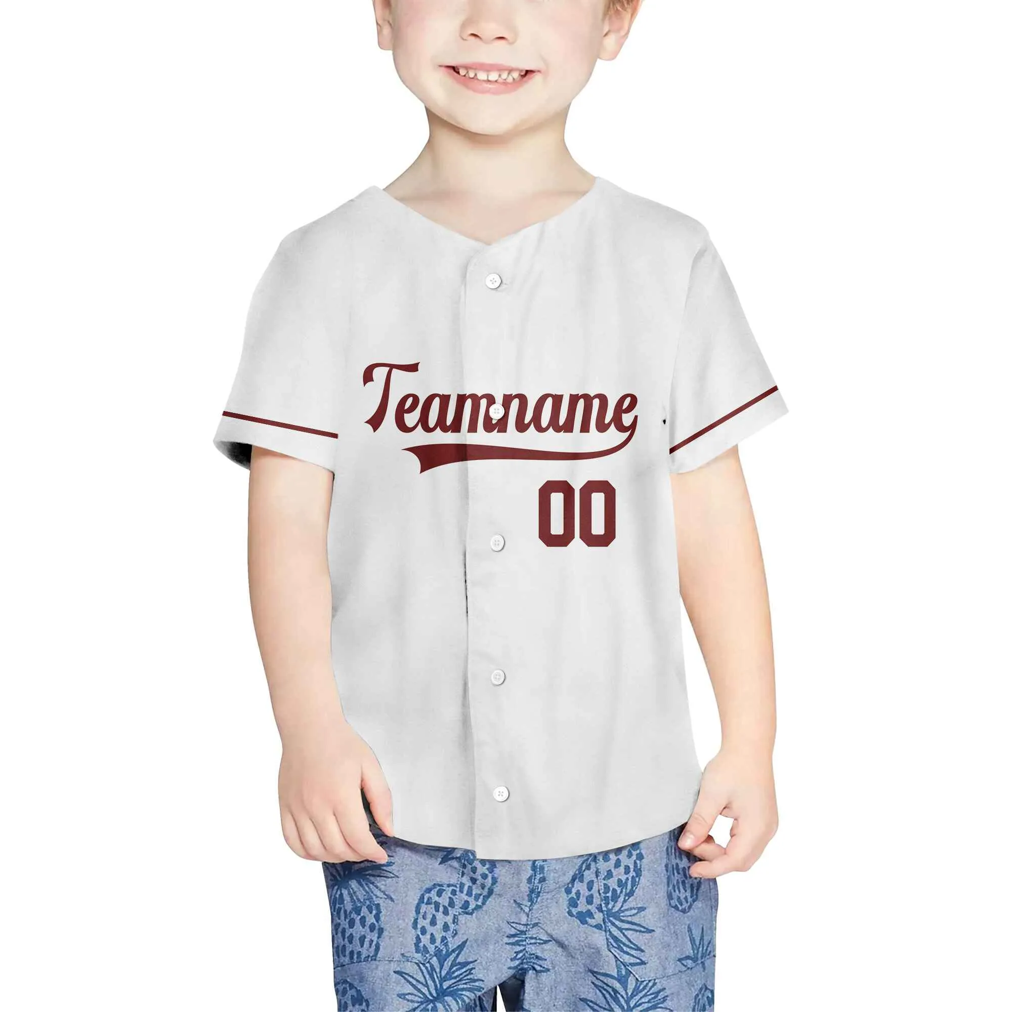 Custom White Crimson Authentic Baseball Jersey