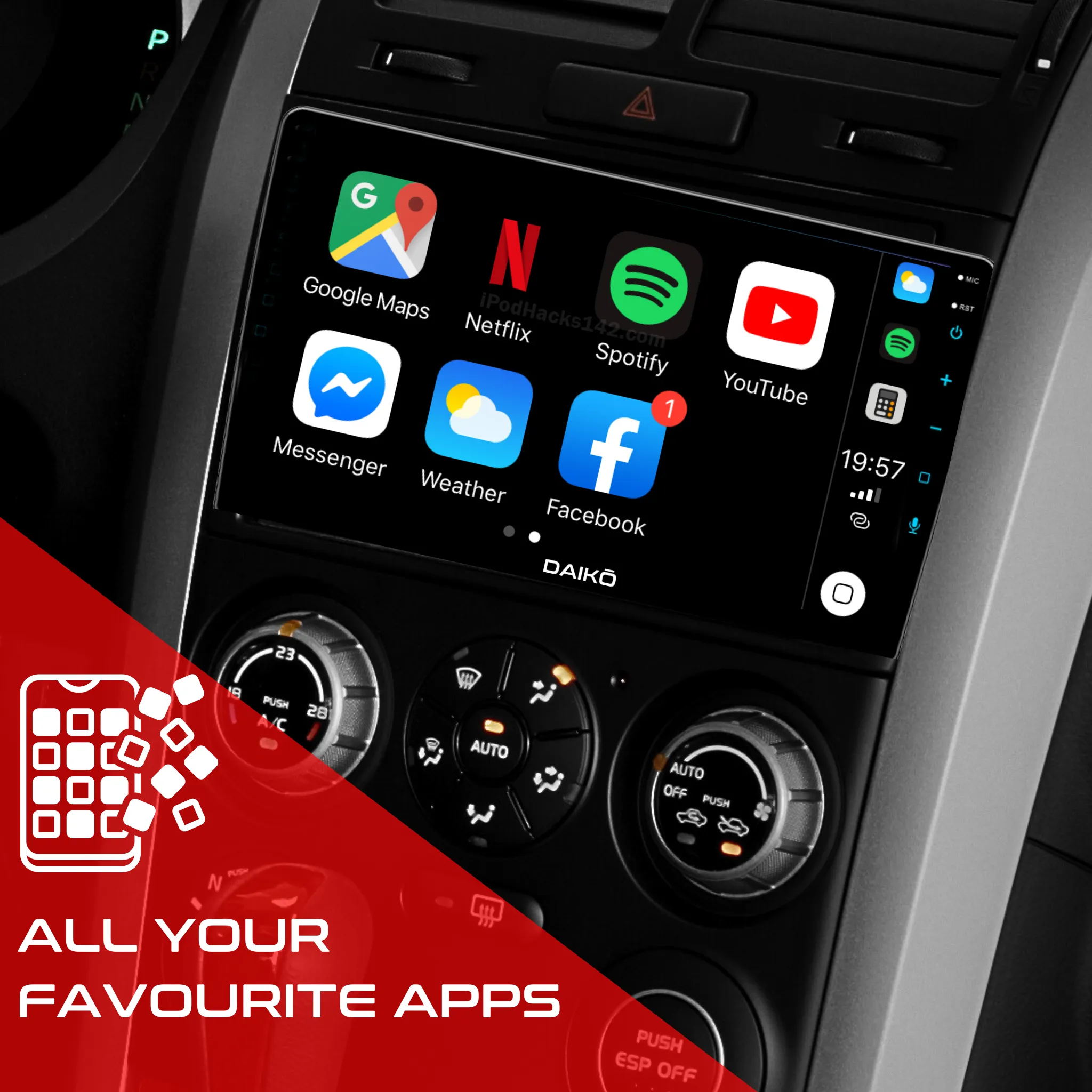 Daiko PRO Car Stereo Carplay Android Auto For  Lexus RX Toyota Harrier 1998-05