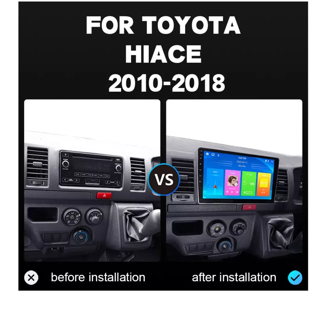 Daiko PRO Car Stereo Carplay Android Auto For Toyota Hiace Non-Jumbo 2005-18
