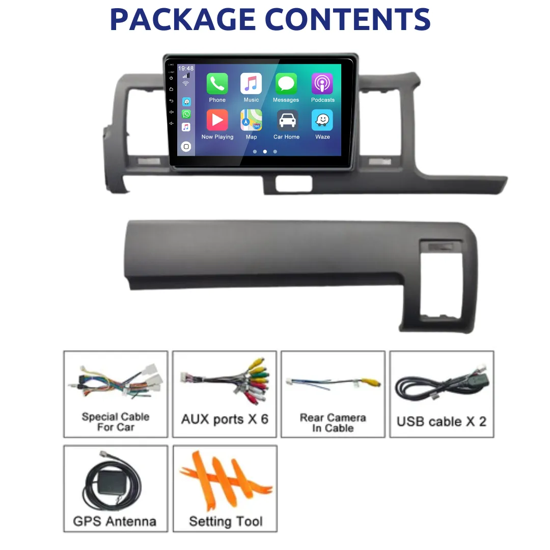 Daiko PRO Car Stereo Carplay Android Auto For Toyota Hiace Non-Jumbo 2005-18