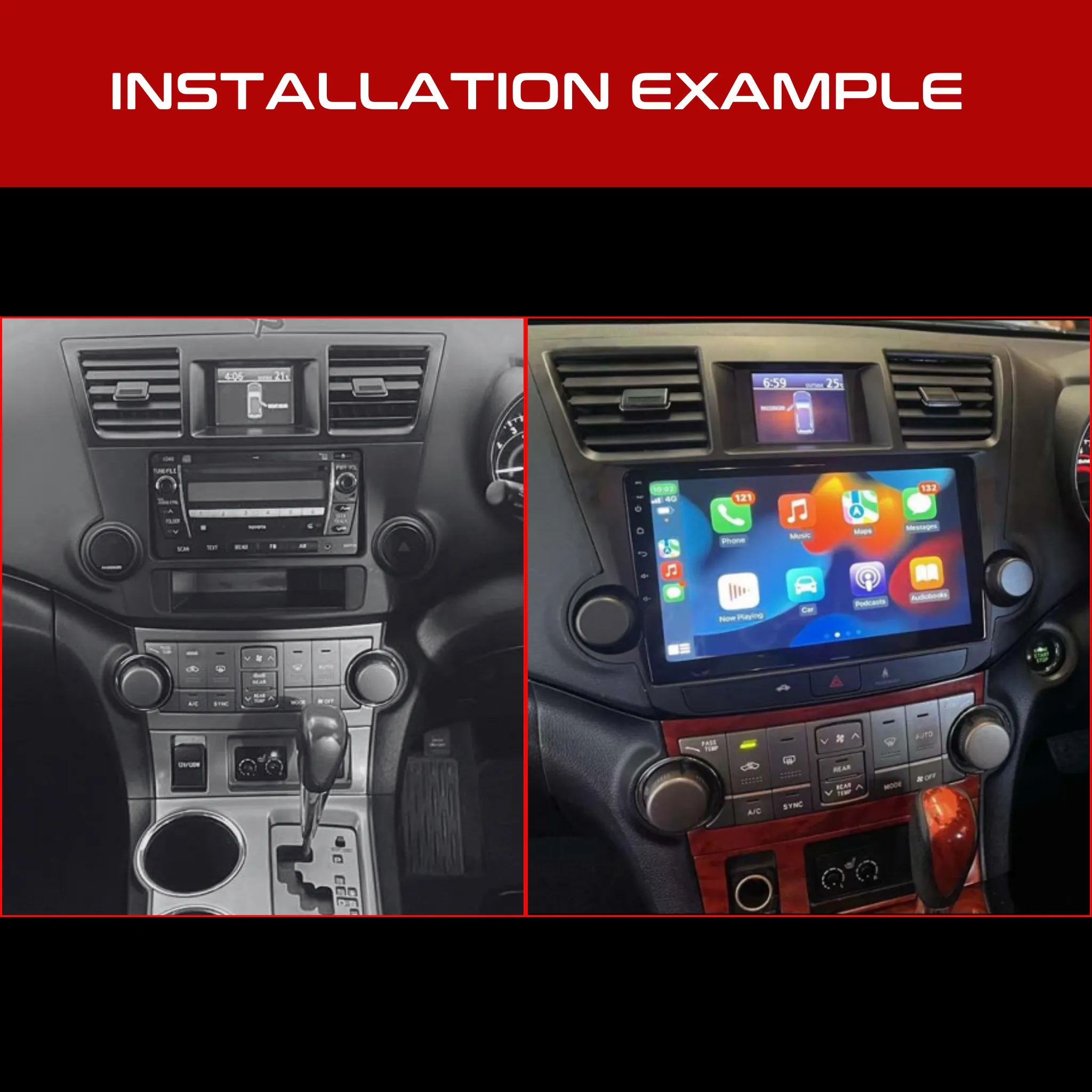 Daiko PRO Car Stereo Carplay Android Auto For TOYOTA Highlander 2007-2015
