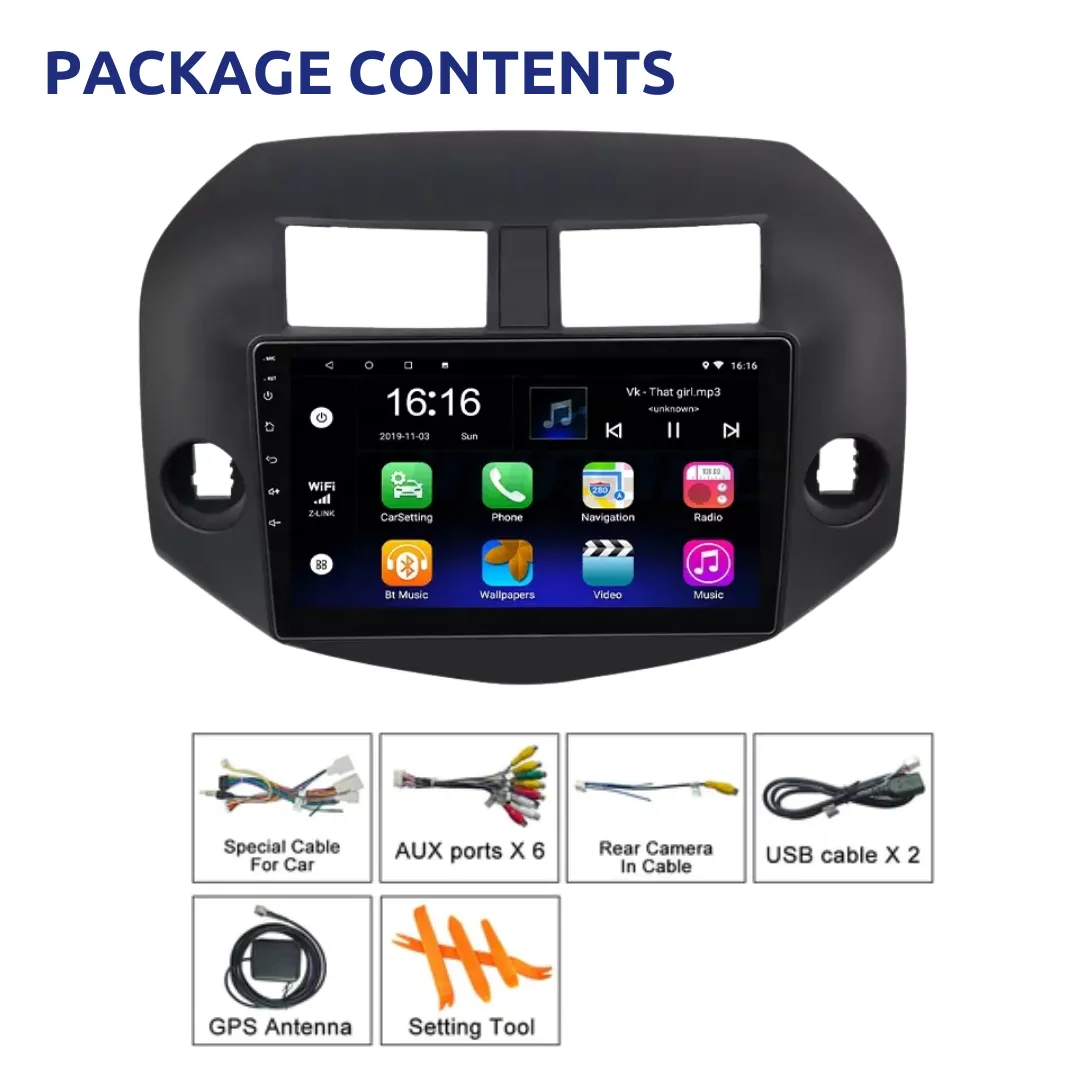 Daiko PRO Car Stereo Carplay Android Auto For Toyota RAV4 Vanguard 2005-2013