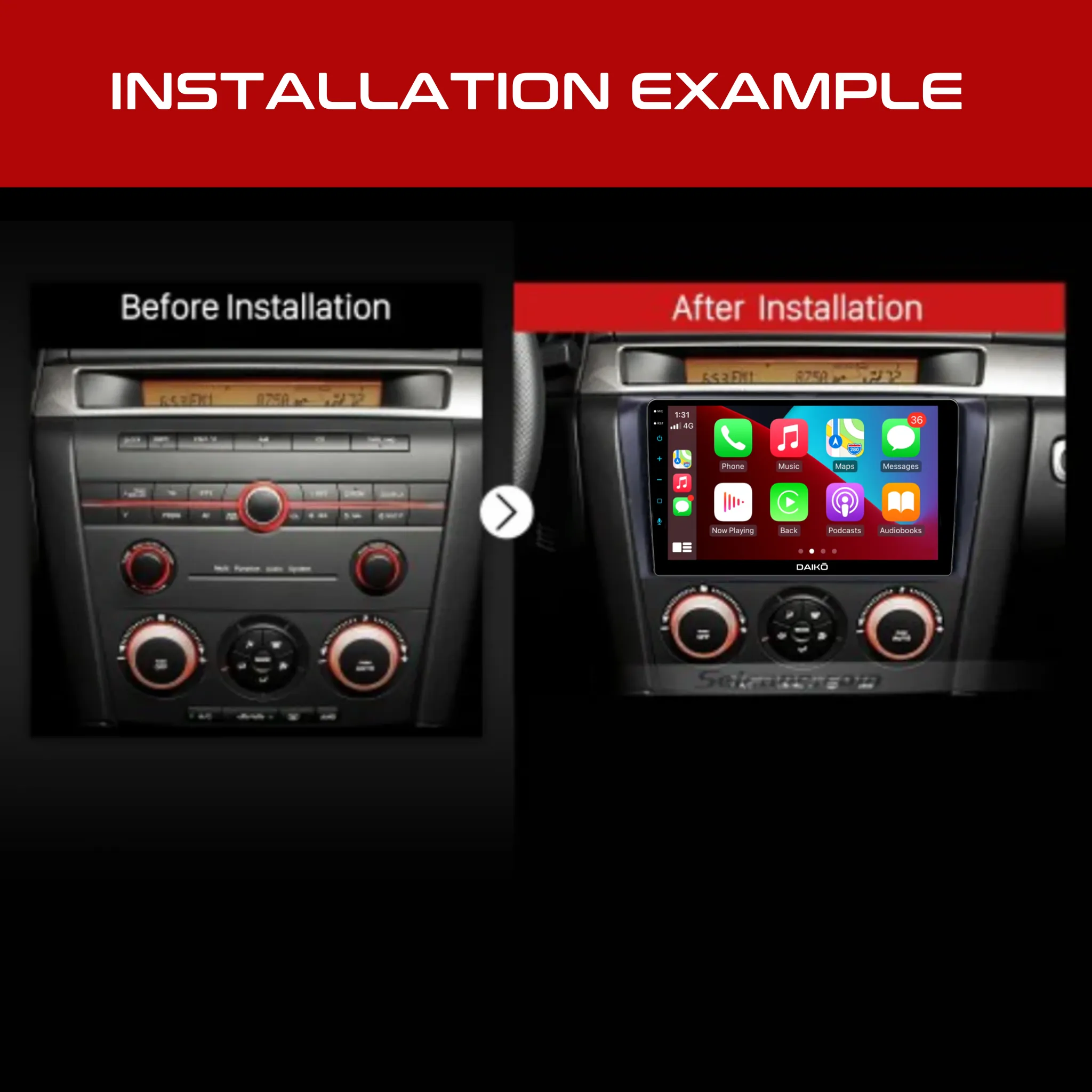 Daiko PRO Car Stereo Wireless Carplay Android 4GB RAM   32GB Auto For Mazda 3 Axela 2004-2009