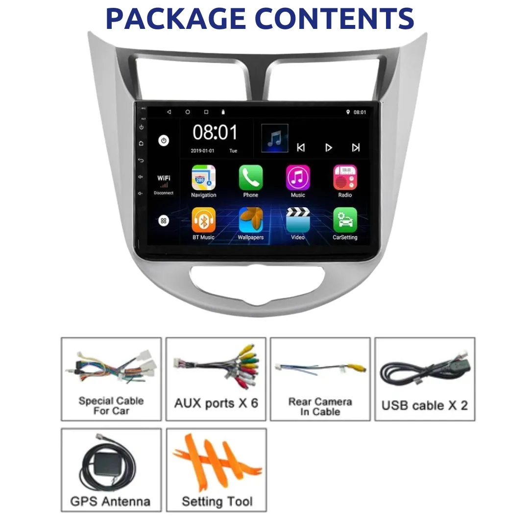 Daiko PRO Car Stereo Wireless Carplay Android Auto For Hyundai Accent 2010-2016