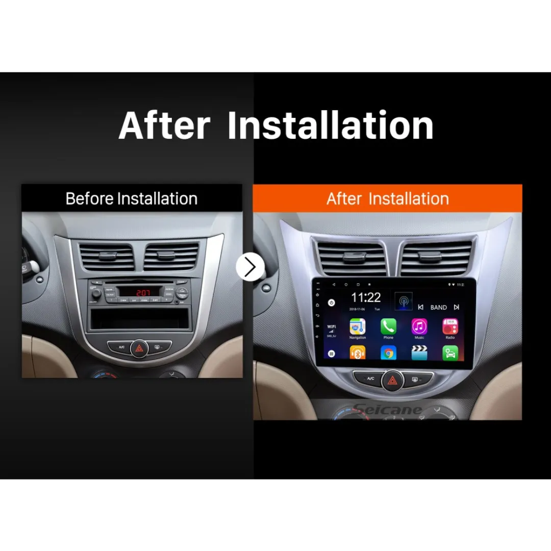 Daiko PRO Car Stereo Wireless Carplay Android Auto For Hyundai Accent 2010-2016