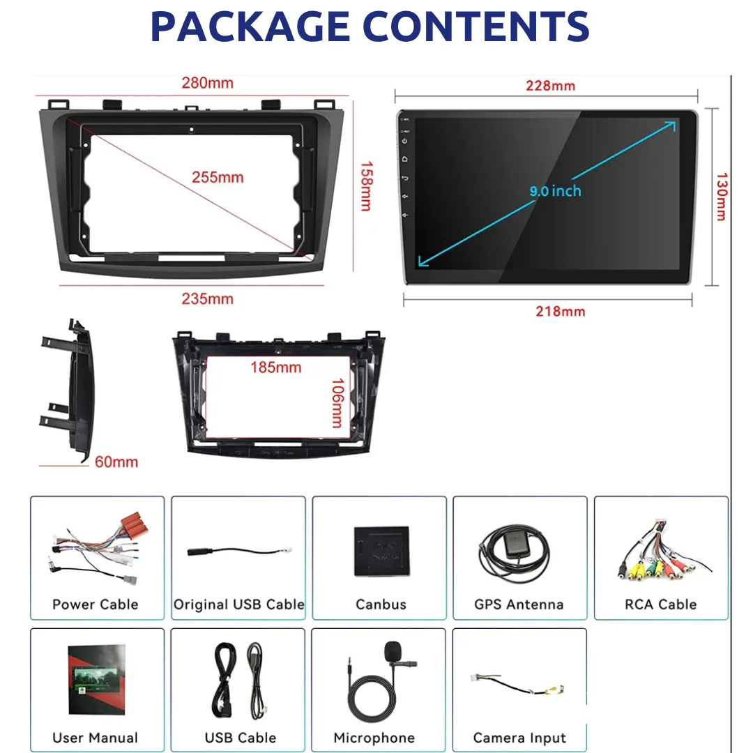 Daiko PRO Car Stereo Wireless Carplay Android Auto For Mazda 3 Axela 2010-2013