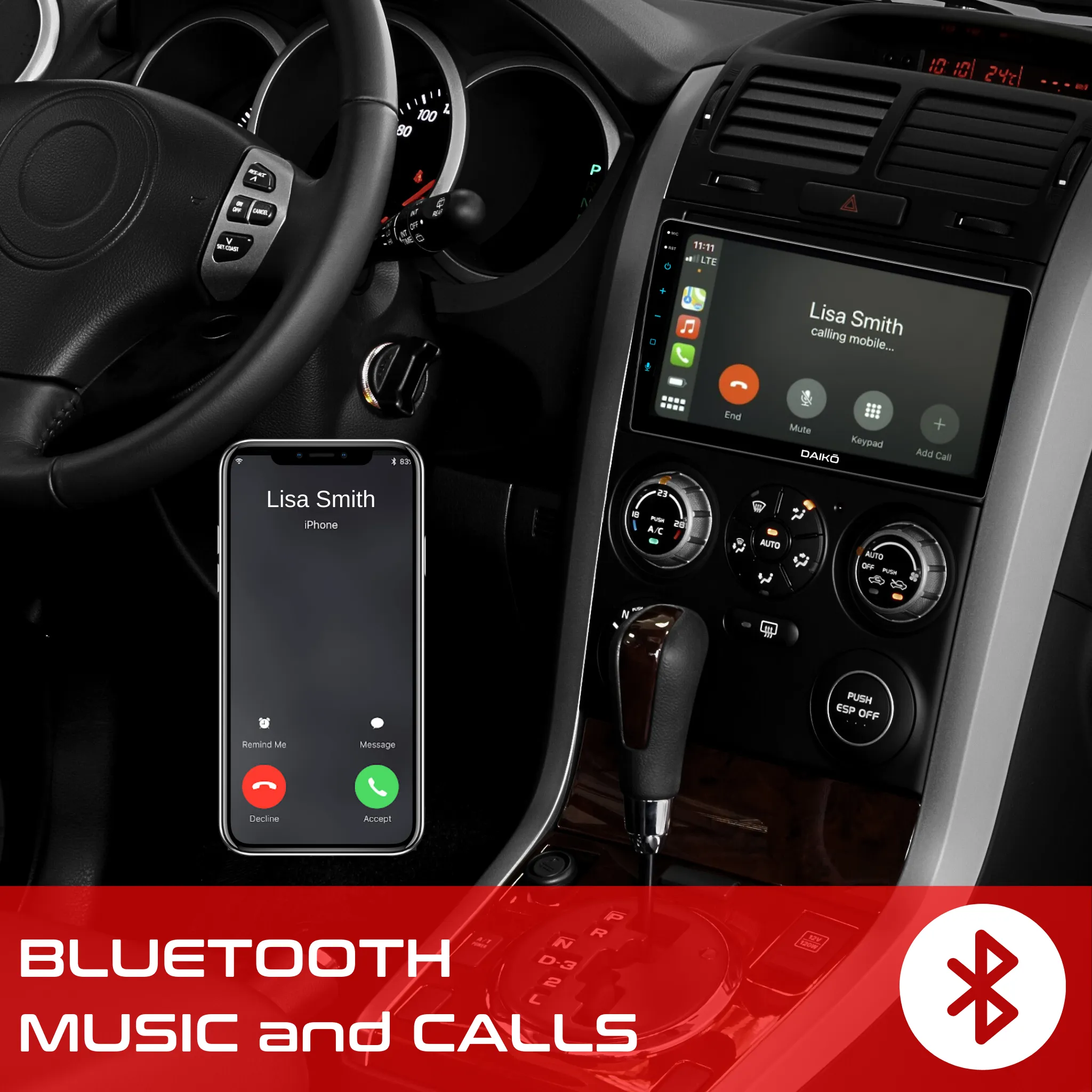 Daiko PRO Car Stereo Wireless Carplay Android Auto For Skoda Octavia 2007-2014