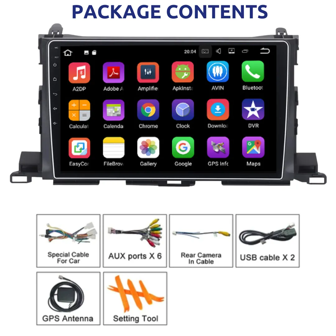 Daiko PRO Car Stereo Wireless Carplay Android Auto For Toyota Highlander 2015-19