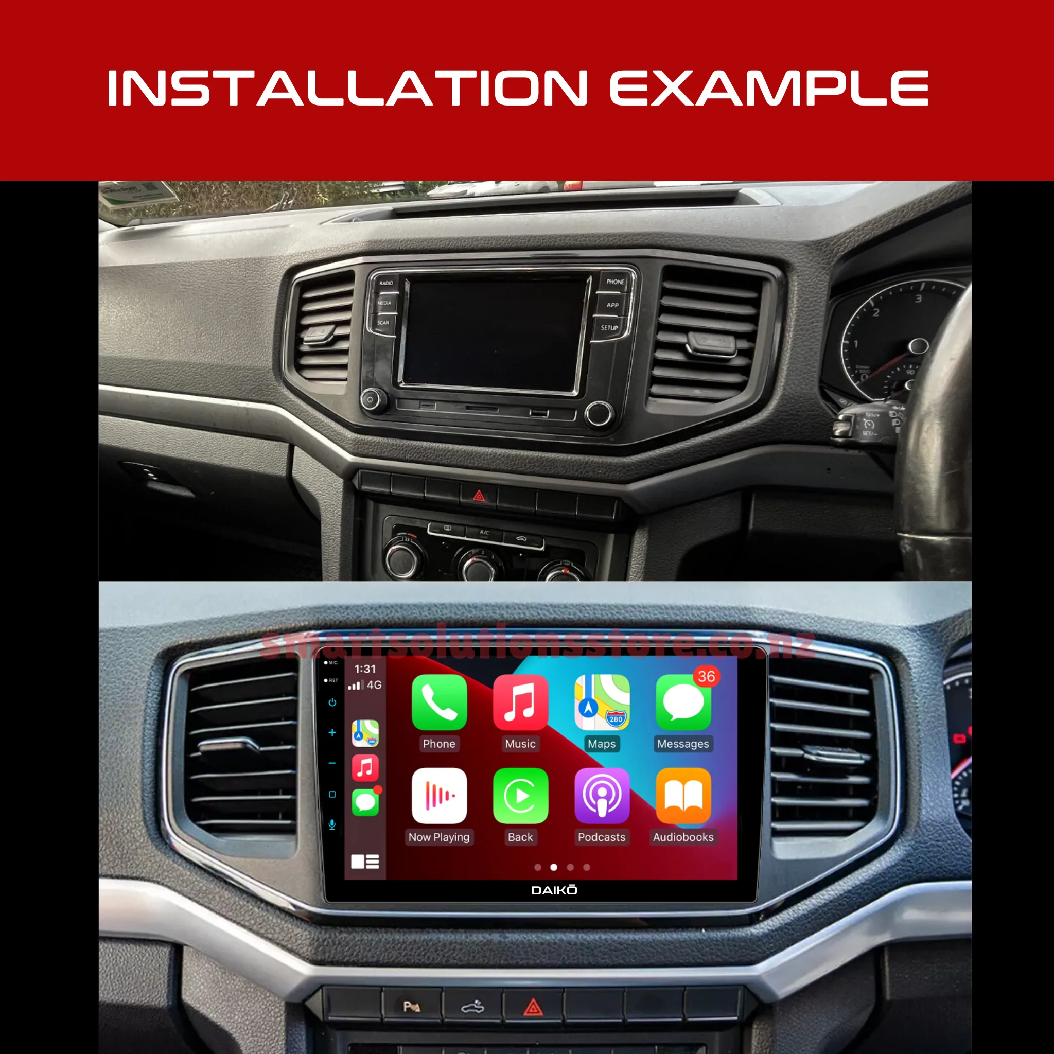 Daiko PRO Car Stereo Wireless Carplay Android Auto For Volkswagen Amarok 2017 