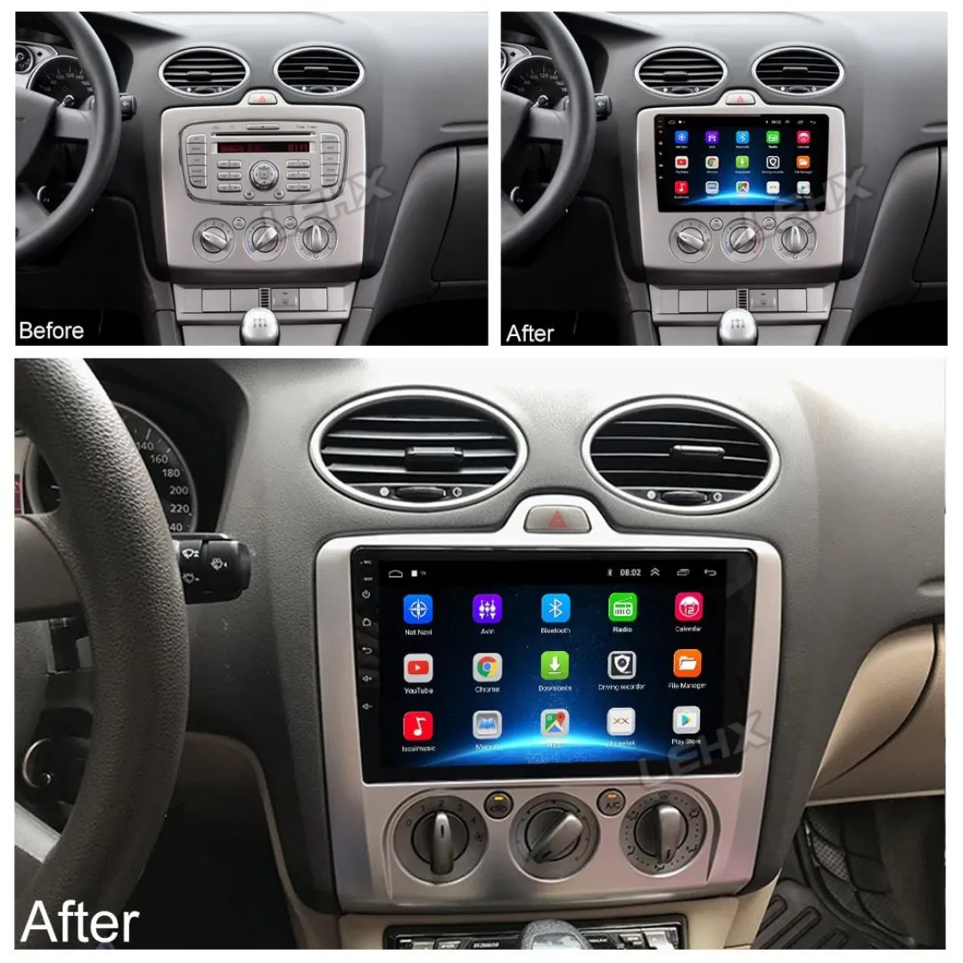 Daiko Ultra Car Stereo Carplay Android Auto For Ford Focus 2004-2012 Manual AC