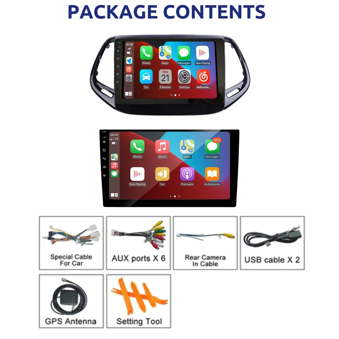 Daiko Ultra Car Stereo Wireless Carplay Android Auto For Jeep Compass 2017-2019