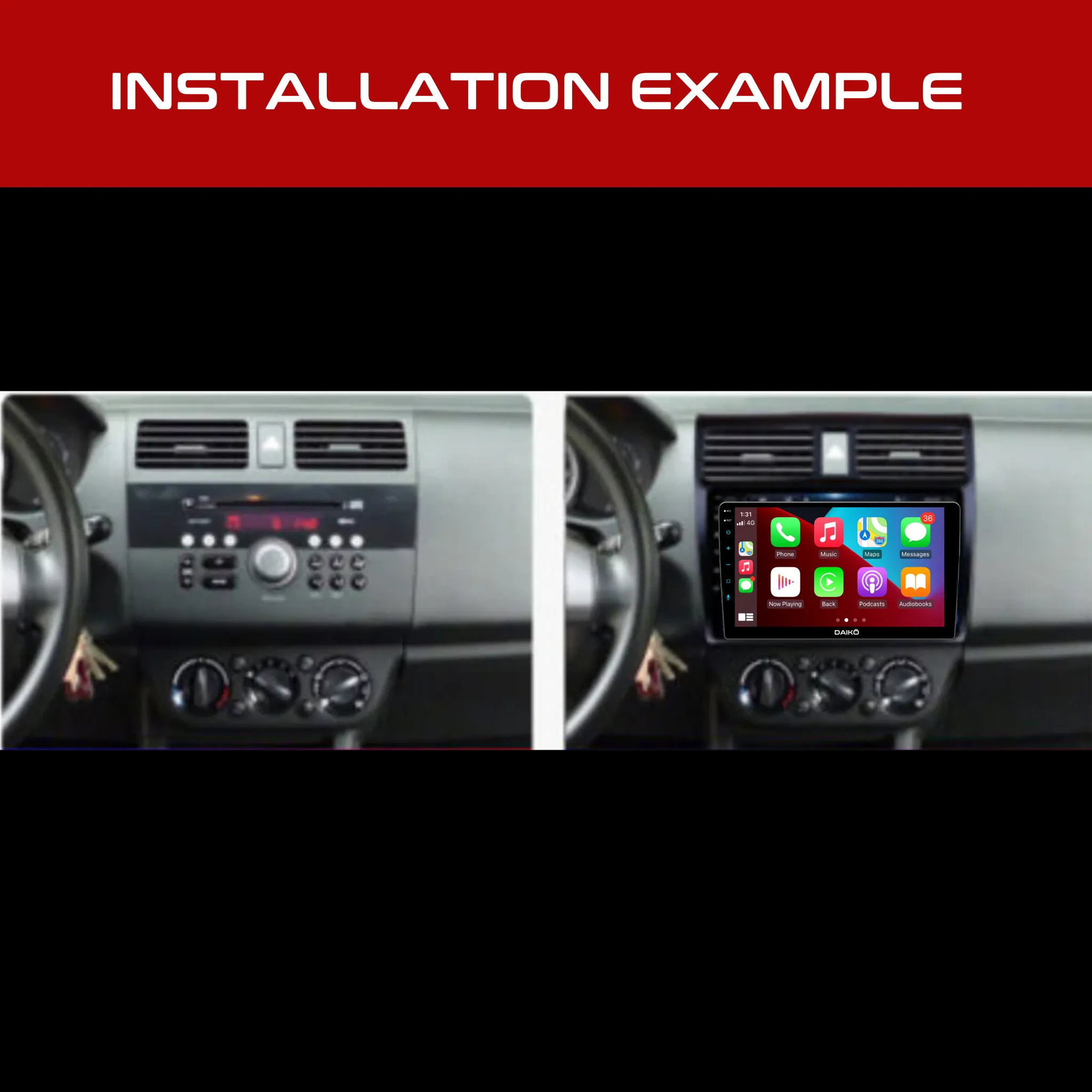 Daiko Ultra Car Stereo Wireless Carplay Android Auto For Suzuki Swift 2005-2010