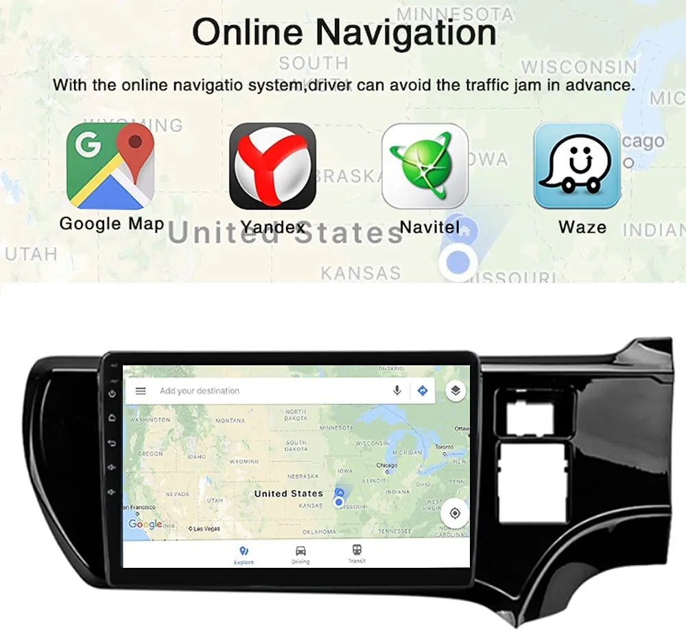 Daiko Ultra Car Stereo Wireless Carplay Android Auto For Toyota Aqua 2011-2017