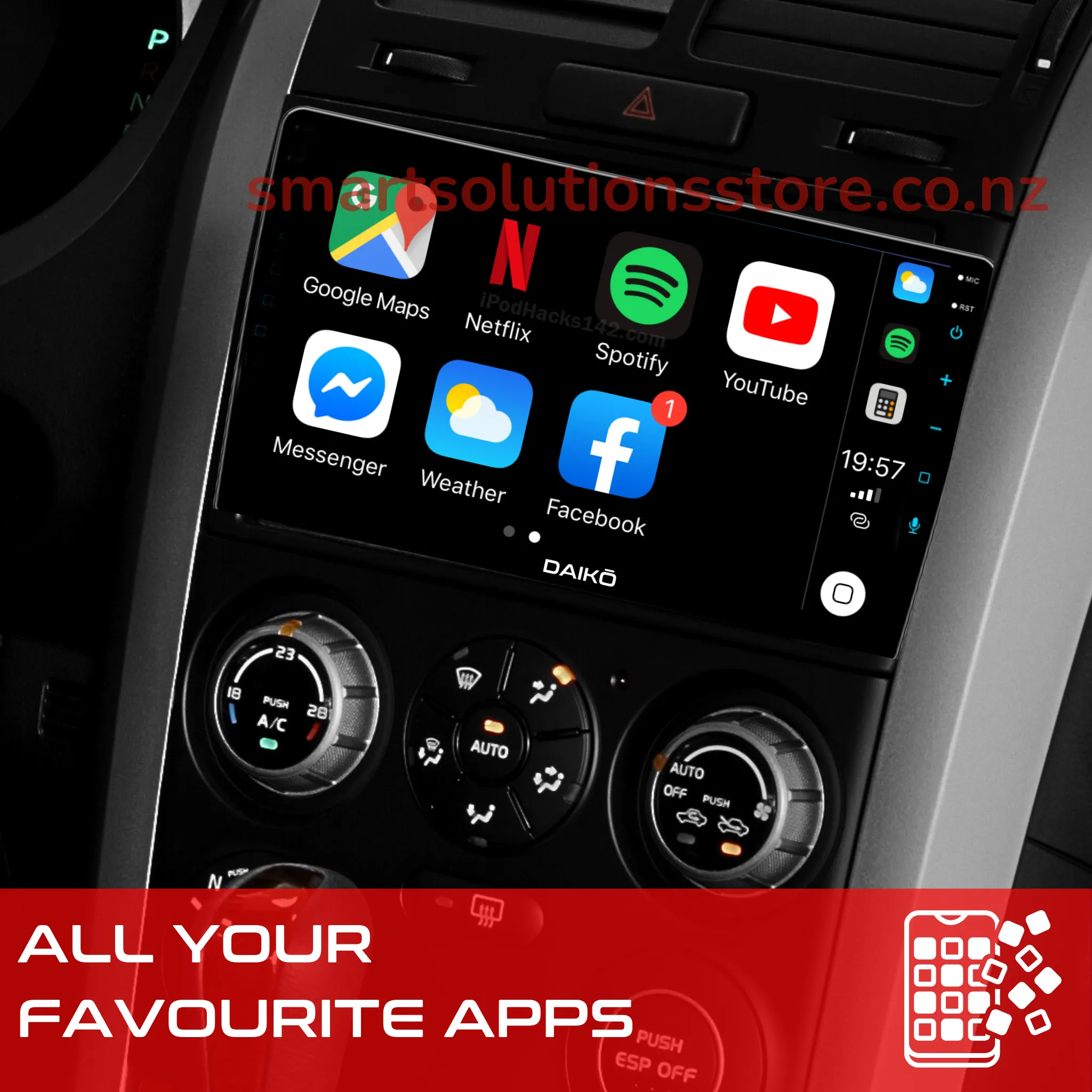 Daiko X Car Stereo Wireless Carplay Android 2GB RAM   32GB Auto 2GB RAM   32GB For 2012-2020 Dodge Journey