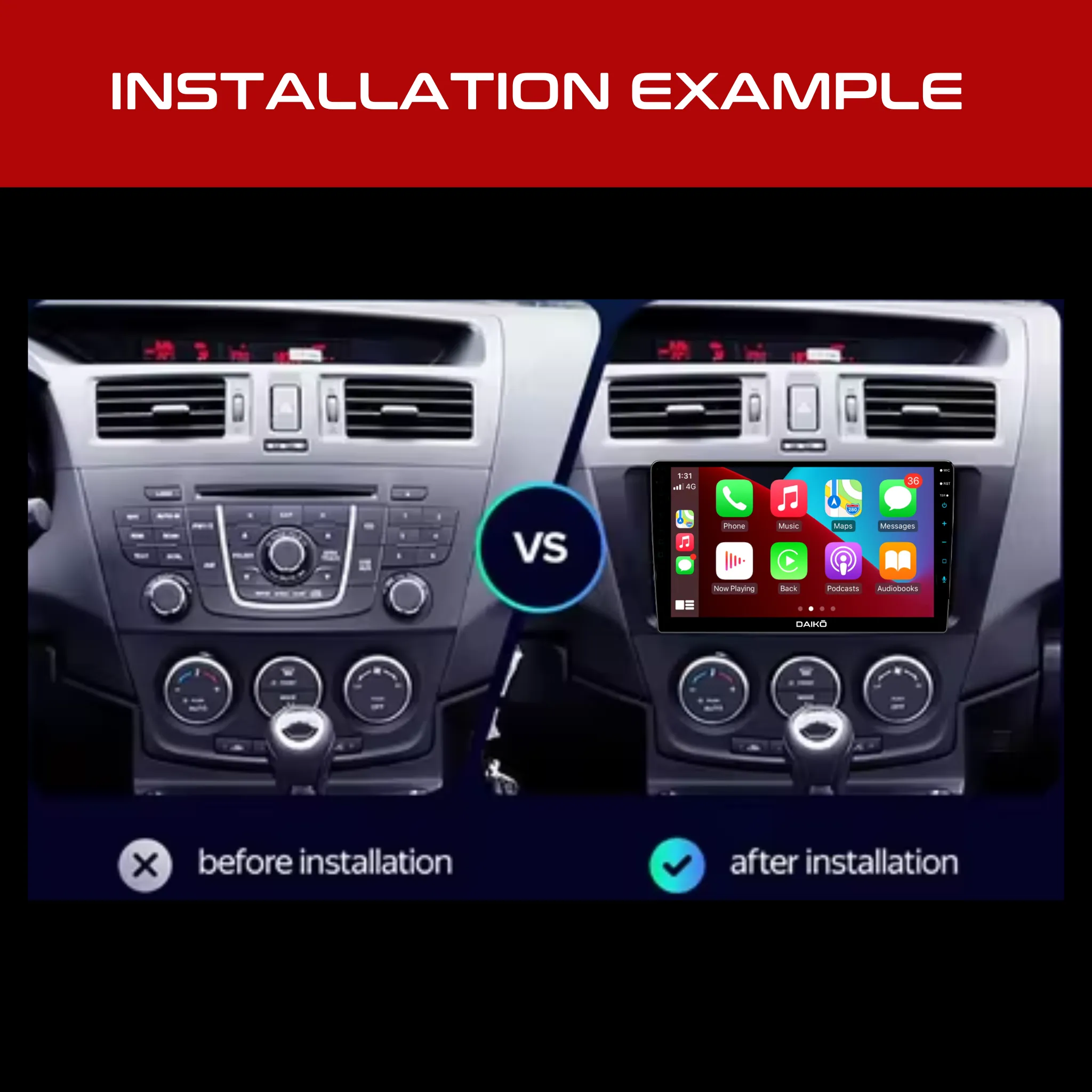 Daiko X Car Stereo Wireless Carplay Android 2GB RAM   32GB Auto 2GB RAM   32GB For 2013 Mazda Premacy / Nissan Lafesta
