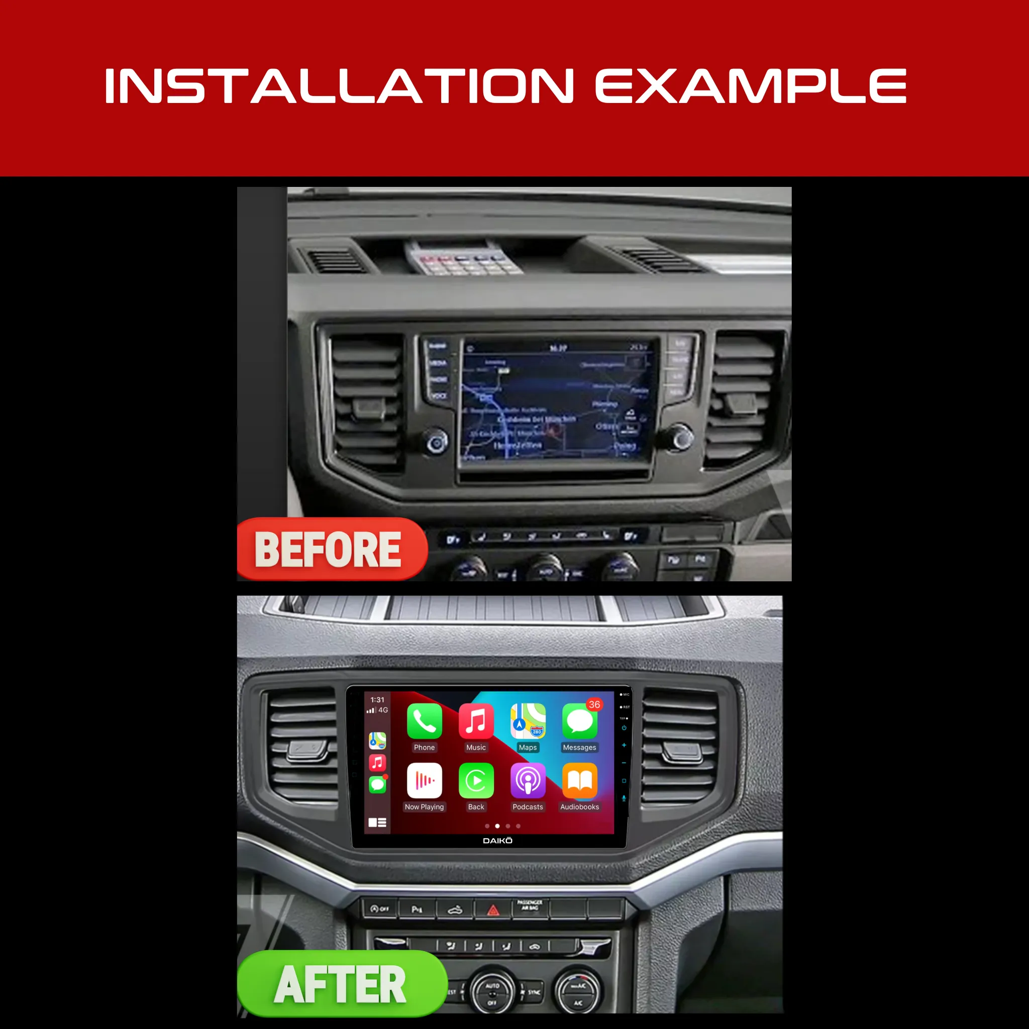 Daiko X Car Stereo Wireless Carplay Android 2GB RAM   32GB Auto 2GB RAM   32GB For 2017 Volkswagen Crafter 10inch