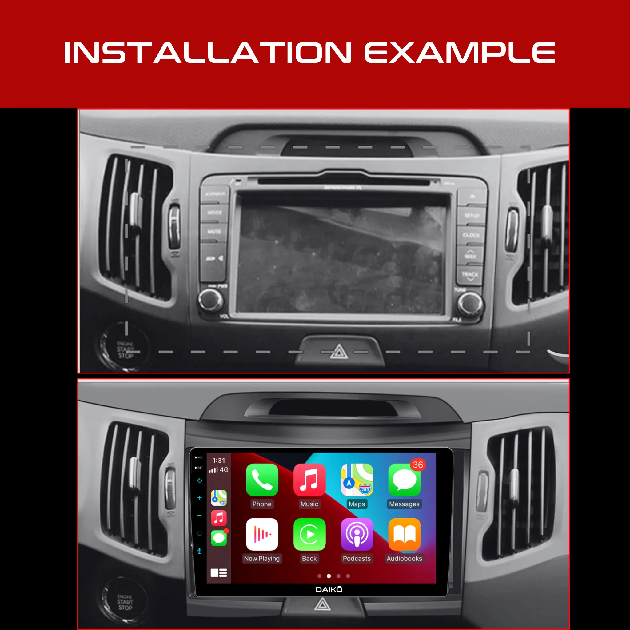 Daiko X Multimedia Unit Wireless Carplay Android Auto For Kia Sportage 2010-2015