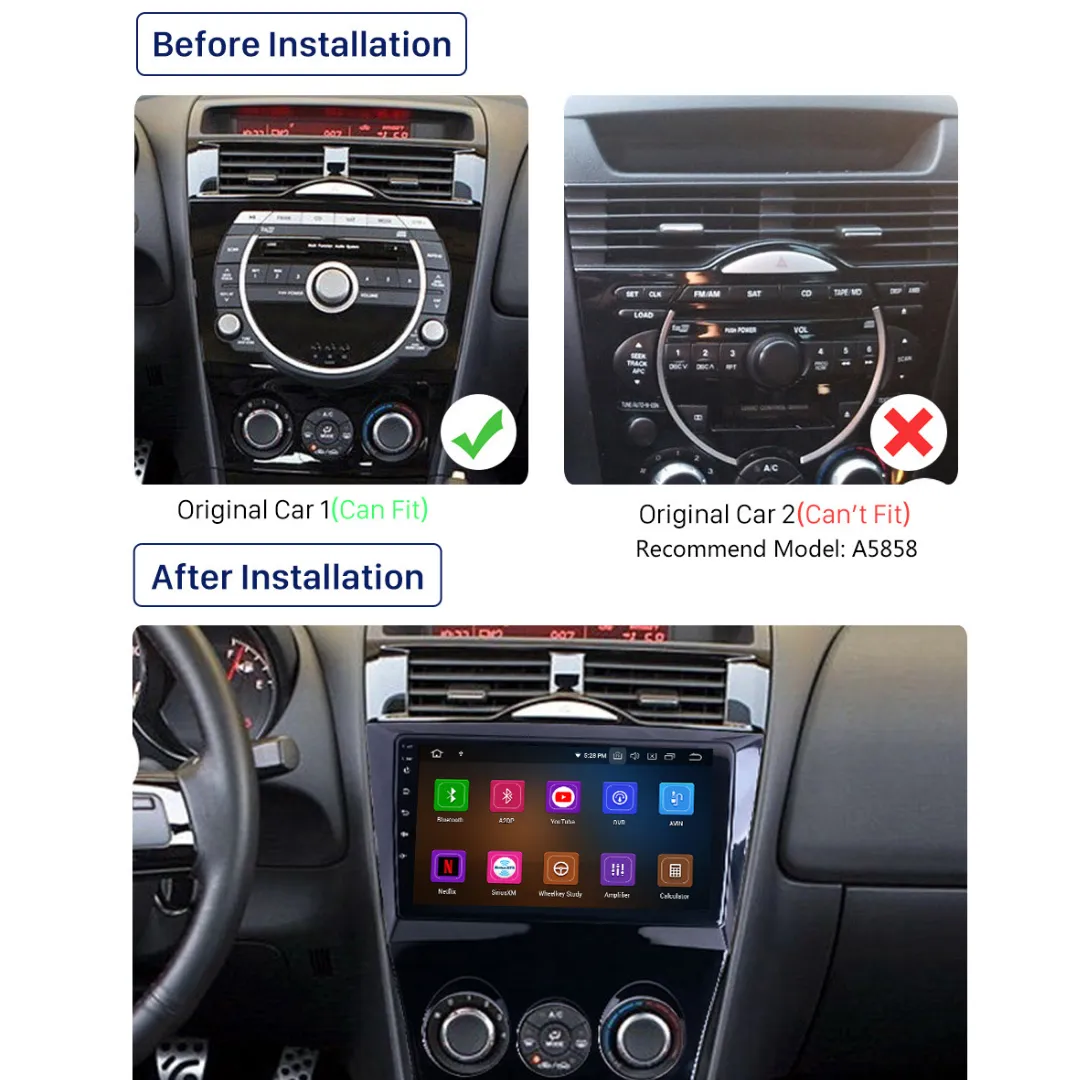 Daiko X Multimedia Unit Wireless Carplay Android Auto For Mazda RX-8 2003-2008