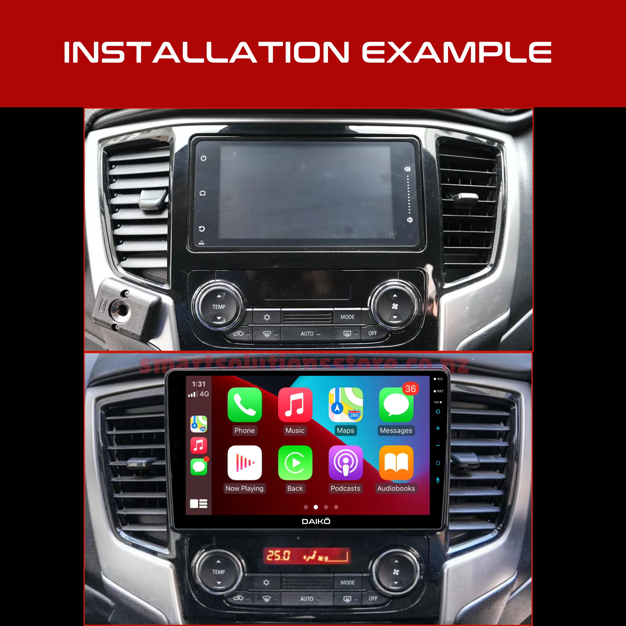 Daiko X Multimedia Unit Wireless Carplay Android Auto For Mitsubishi Triton GLRX 2019 