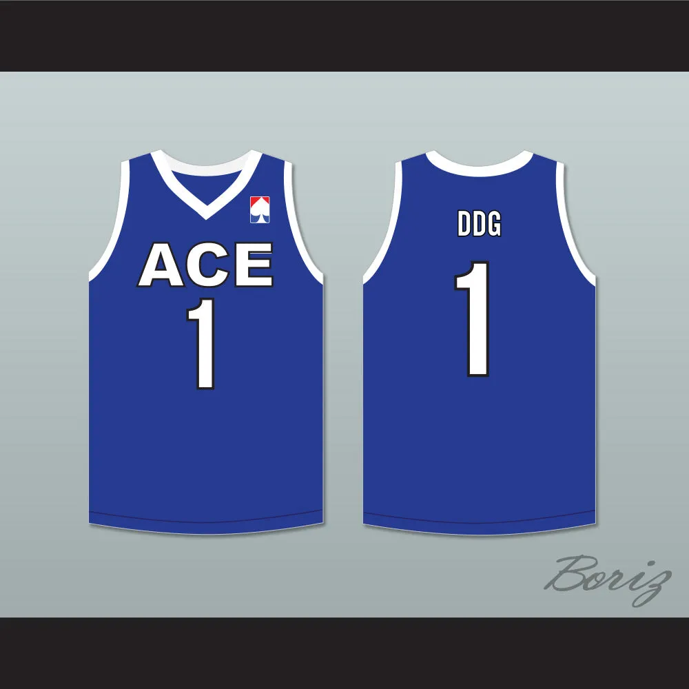 DDG 1 ACE Family Charity Blue Basketball Jersey