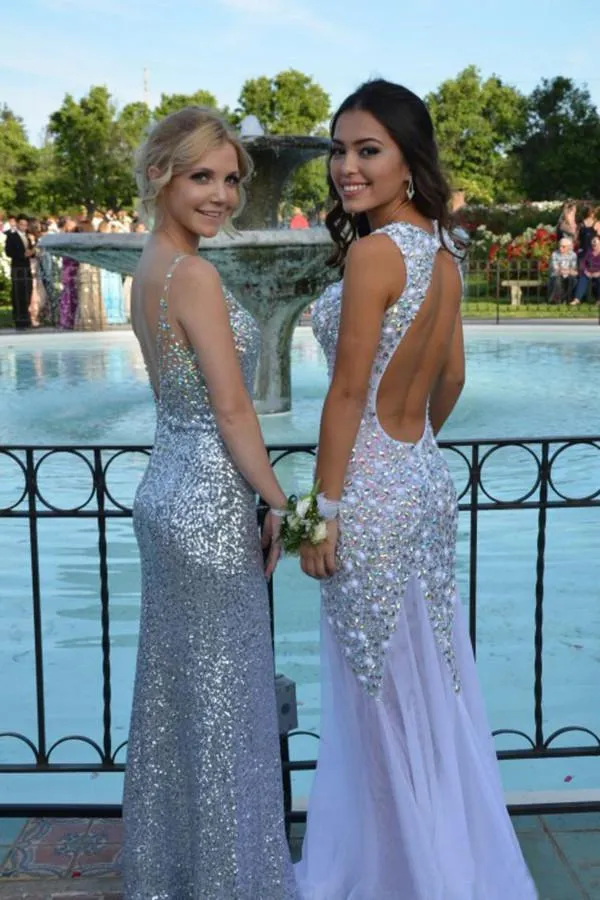 Decent Sweetheart Mermaid Lavender Backless Long Prom Dress with Beading, MP189