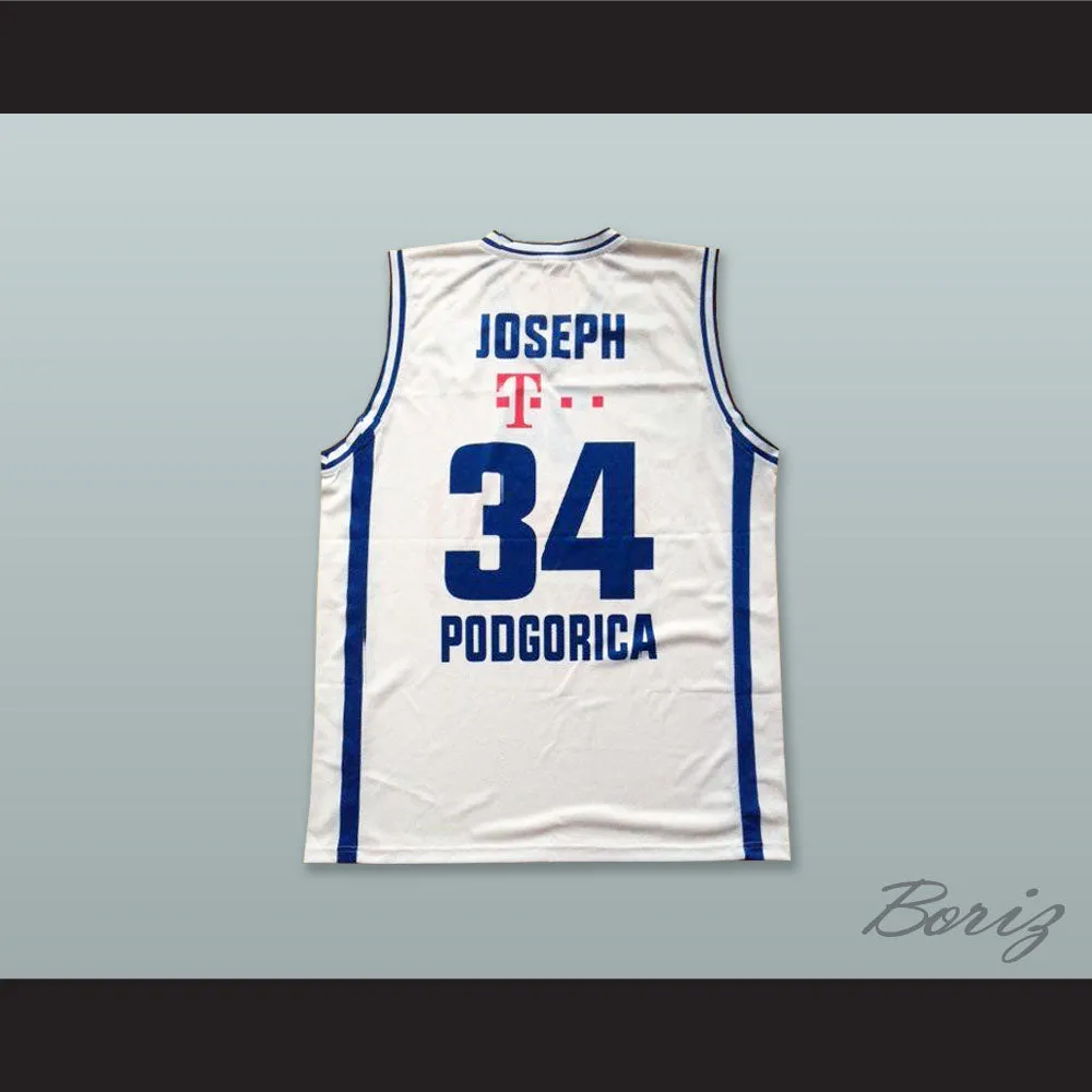 Devoe Joseph 34 KK Buducnost Podgorica Montenegro White Basketball Jersey