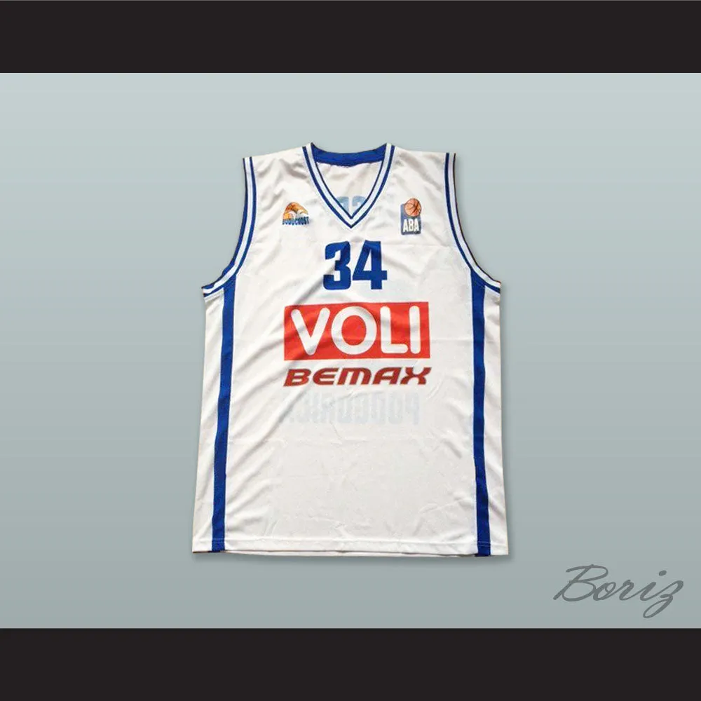 Devoe Joseph 34 KK Buducnost Podgorica Montenegro White Basketball Jersey