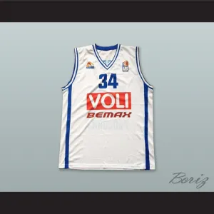 Devoe Joseph 34 KK Buducnost Podgorica Montenegro White Basketball Jersey